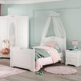 Cilek Rustic White Bed (100X200 Or 120X200Cm - With Pull Out Options)